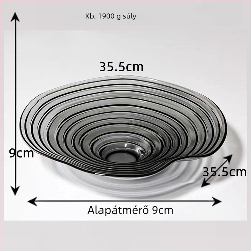 Üvegből készült gyümölcs tál otthoni használatra, modern minimalist stílus, szilárd minta, 2021 nyár