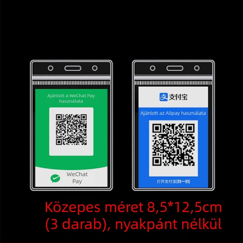 PVC kártyatartó QR kód cimkéhez – vízálló, modern minimalista stílus