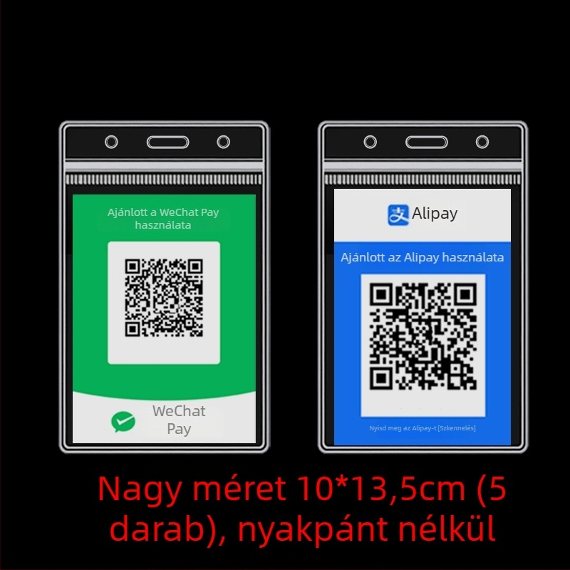 PVC kártyatartó QR kód cimkéhez – vízálló, modern minimalista stílus