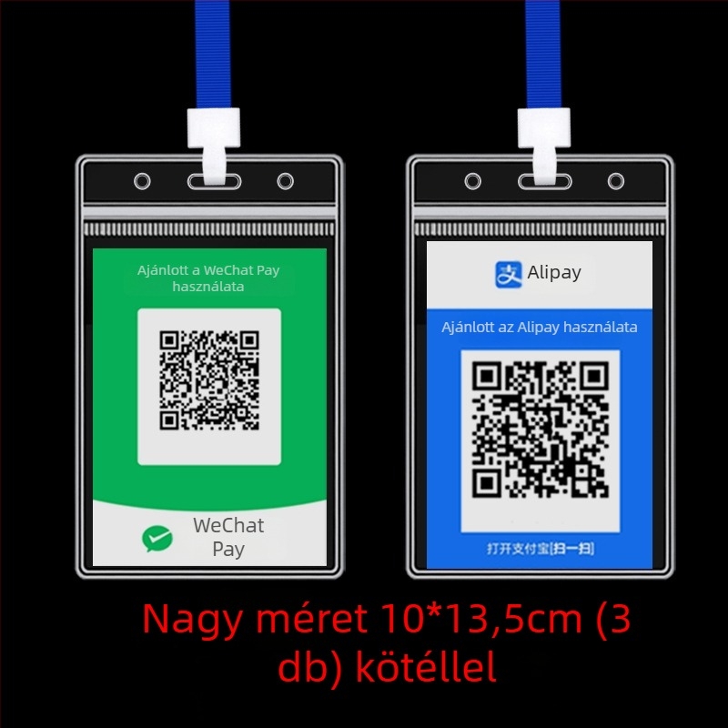 PVC kártyatartó QR kód cimkéhez – vízálló, modern minimalista stílus