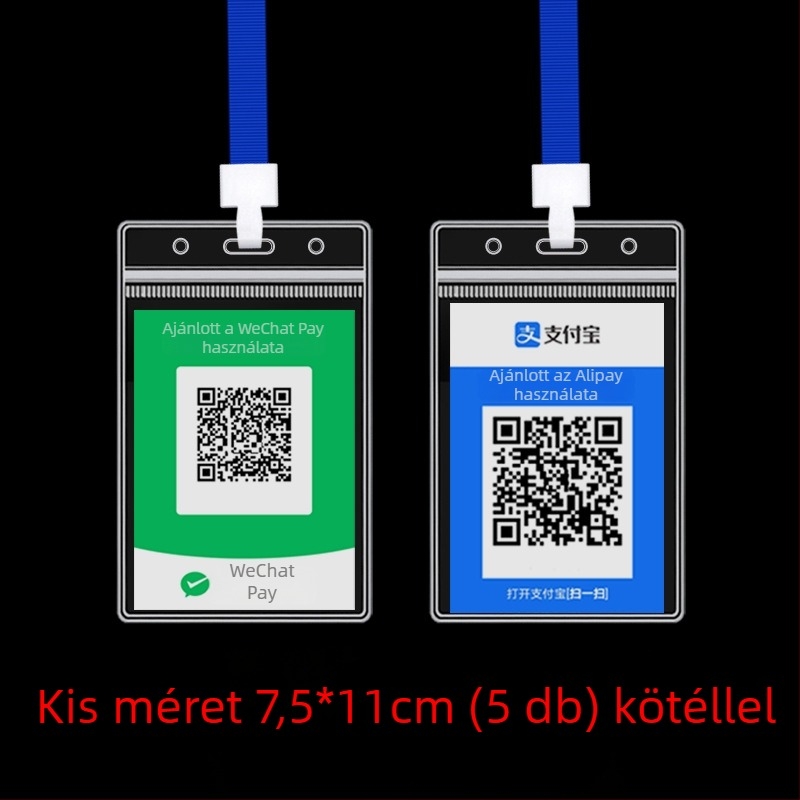 PVC kártyatartó QR kód cimkéhez – vízálló, modern minimalista stílus