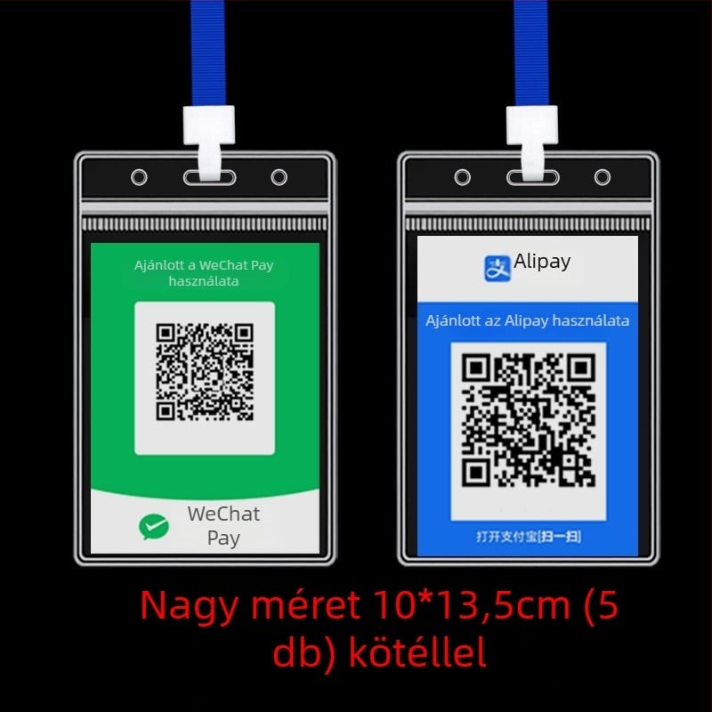 PVC kártyatartó QR kód cimkéhez – vízálló, modern minimalista stílus