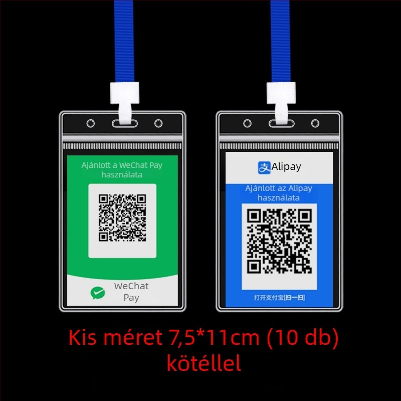 PVC kártyatartó QR kód cimkéhez – vízálló, modern minimalista stílus