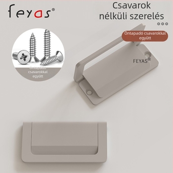 Fiókhúzó fogantyú - alumíniumötvözet, spray bevonattal, modern letisztult stílus, modell 5300, fiókokhoz és cipősszekrényekhez, lyukasztás nélküli, rejtett húzás