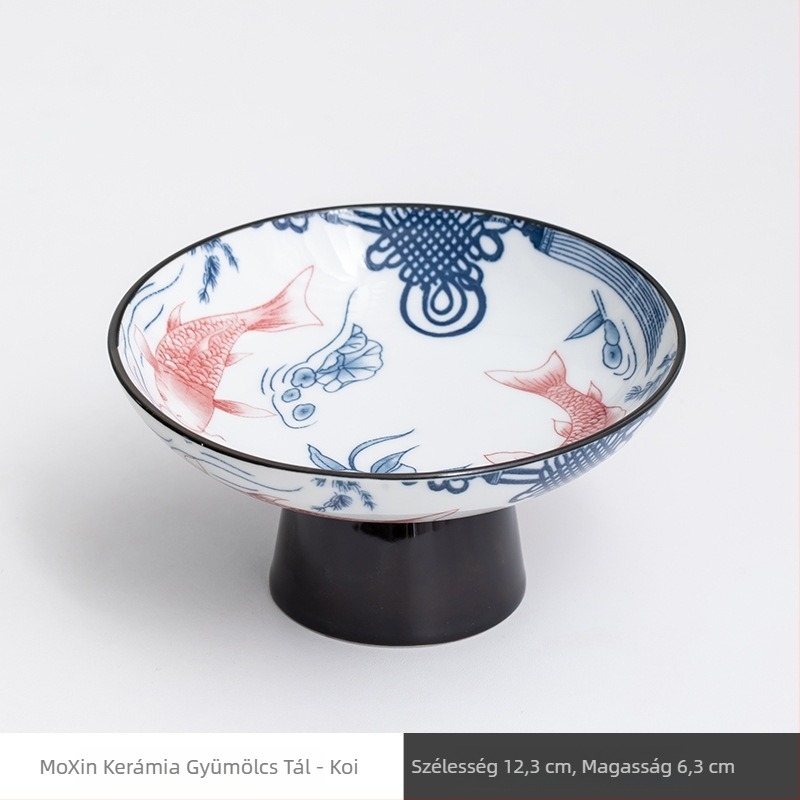 Porcelán gyümölcstál lábon, retro stílus, első osztályú minőség