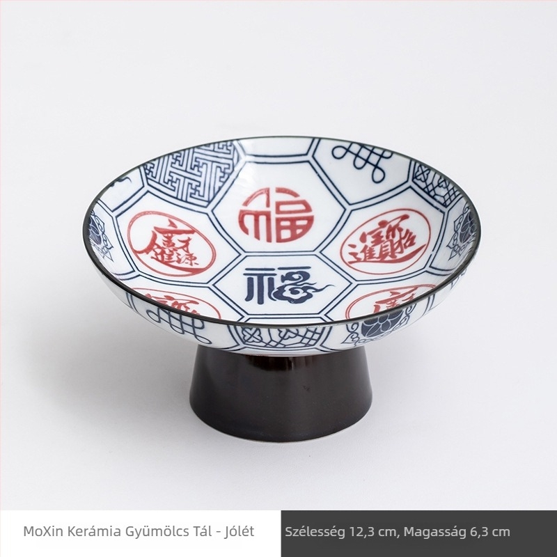 Porcelán gyümölcstál lábon, retro stílus, első osztályú minőség