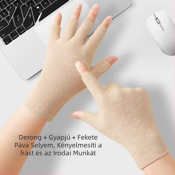 Önmelegedő velúr félujjas kesztyűk uniszex, meleg kötött anyagból, érintőképernyő-kompatibilis, öt ujjal, egyszínű modell, téli–tavaszi–ősz