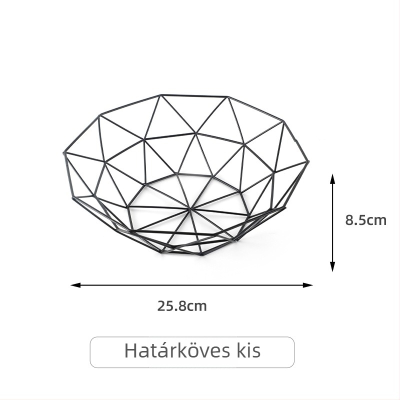 Vasból készült szabálytalan alakú gyümölcskosár konyhához és nappaliba, vízelvezető és tároló funkció, világos luxus retro stílus