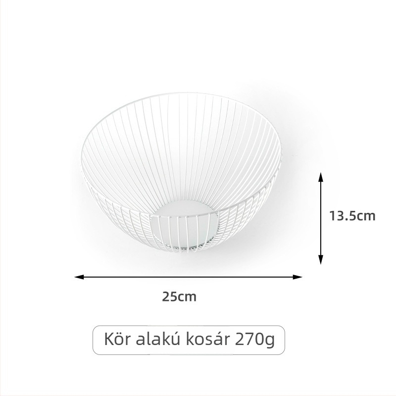 Vasból készült szabálytalan alakú gyümölcskosár konyhához és nappaliba, vízelvezető és tároló funkció, világos luxus retro stílus