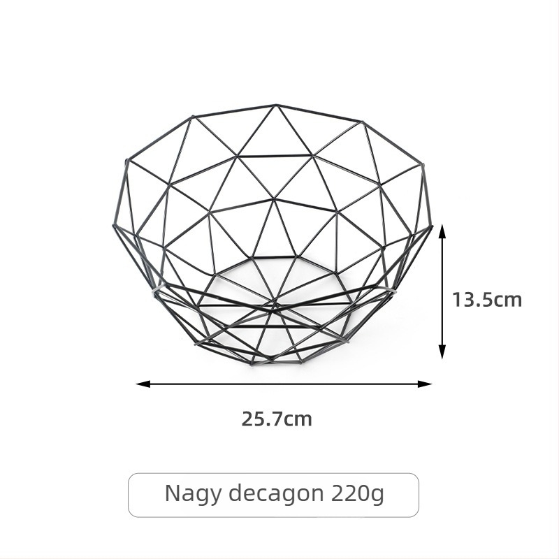 Vasból készült szabálytalan alakú gyümölcskosár konyhához és nappaliba, vízelvezető és tároló funkció, világos luxus retro stílus