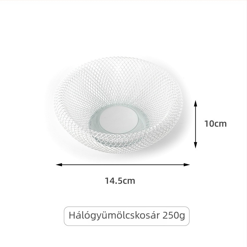 Vasból készült szabálytalan alakú gyümölcskosár konyhához és nappaliba, vízelvezető és tároló funkció, világos luxus retro stílus