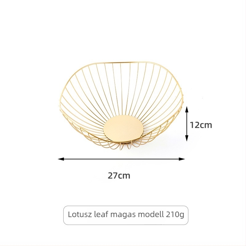 Vasból készült szabálytalan alakú gyümölcskosár konyhához és nappaliba, vízelvezető és tároló funkció, világos luxus retro stílus