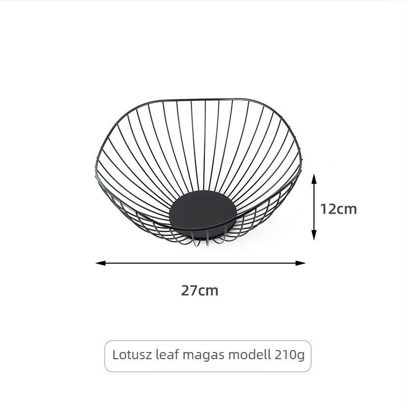 Vasból készült szabálytalan alakú gyümölcskosár konyhához és nappaliba, vízelvezető és tároló funkció, világos luxus retro stílus