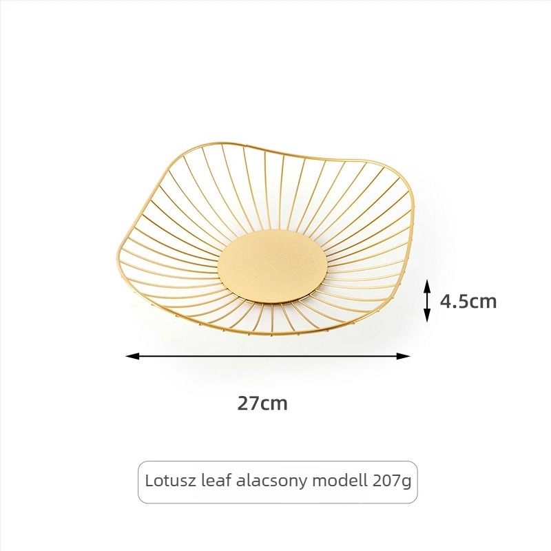 Vasból készült szabálytalan alakú gyümölcskosár konyhához és nappaliba, vízelvezető és tároló funkció, világos luxus retro stílus