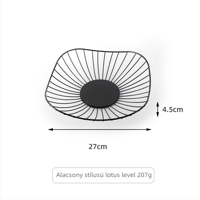 Vasból készült szabálytalan alakú gyümölcskosár konyhához és nappaliba, vízelvezető és tároló funkció, világos luxus retro stílus