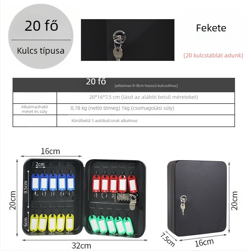 Modell 1, falra szerelhető jelszavas kulcstartó – otthoni használatra, autókulcs tárolására, modern egyszerű stílus