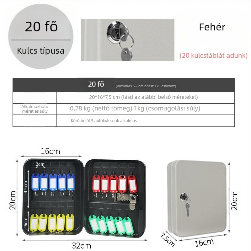 Modell 1, falra szerelhető jelszavas kulcstartó – otthoni használatra, autókulcs tárolására, modern egyszerű stílus