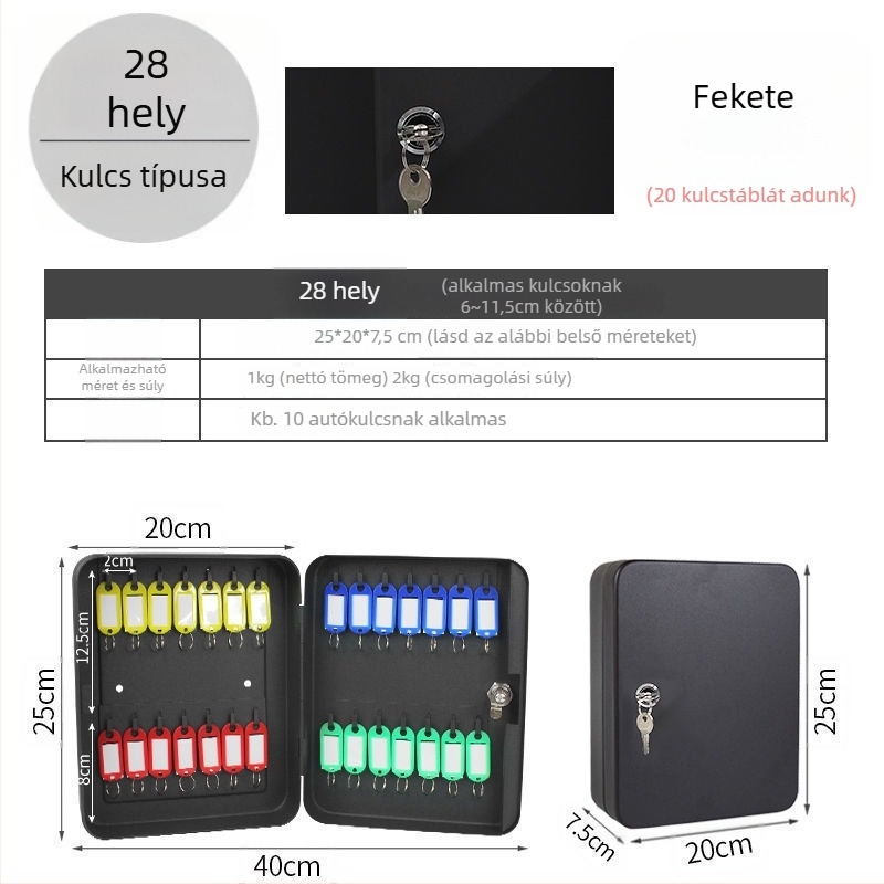 Modell 1, falra szerelhető jelszavas kulcstartó – otthoni használatra, autókulcs tárolására, modern egyszerű stílus