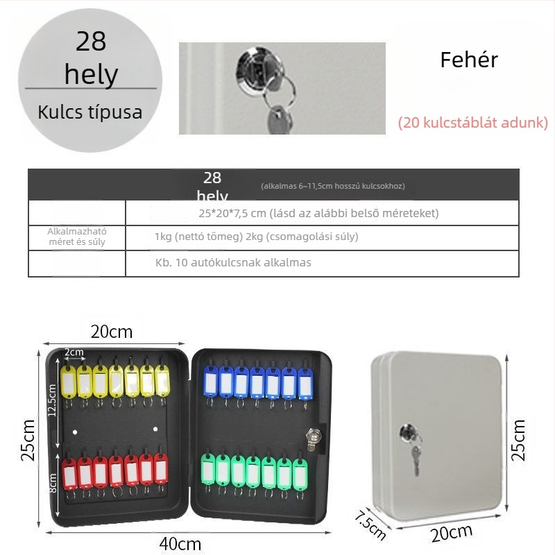 Modell 1, falra szerelhető jelszavas kulcstartó – otthoni használatra, autókulcs tárolására, modern egyszerű stílus
