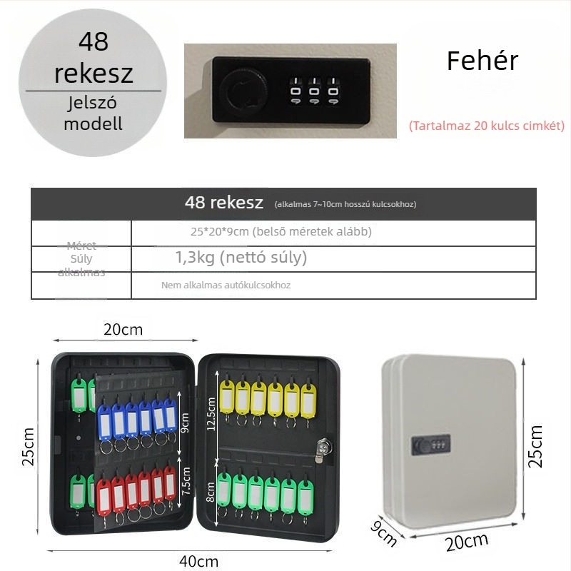 Modell 1, falra szerelhető jelszavas kulcstartó – otthoni használatra, autókulcs tárolására, modern egyszerű stílus