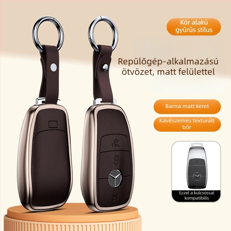 Mercedes-Benz kulcstok alumínium ötvözetből, üzleti stílus, testreszabható; kompatibilis a C200L/C260L, S400L/S450L, E300L kulcsokkal.
