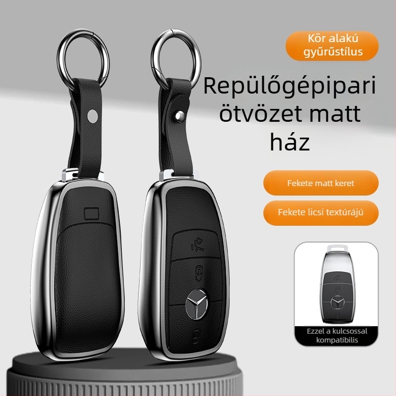 Mercedes-Benz kulcstok alumínium ötvözetből, üzleti stílus, testreszabható; kompatibilis a C200L/C260L, S400L/S450L, E300L kulcsokkal.