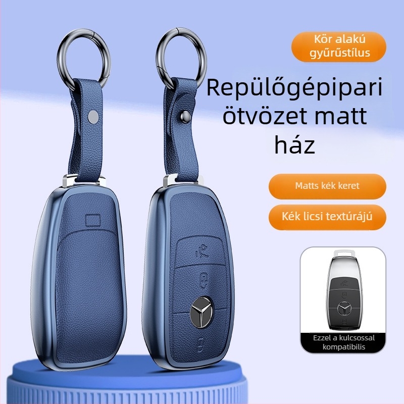 Mercedes-Benz kulcstok alumínium ötvözetből, üzleti stílus, testreszabható; kompatibilis a C200L/C260L, S400L/S450L, E300L kulcsokkal.