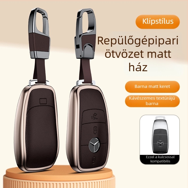 Mercedes-Benz kulcstok alumínium ötvözetből, üzleti stílus, testreszabható; kompatibilis a C200L/C260L, S400L/S450L, E300L kulcsokkal.