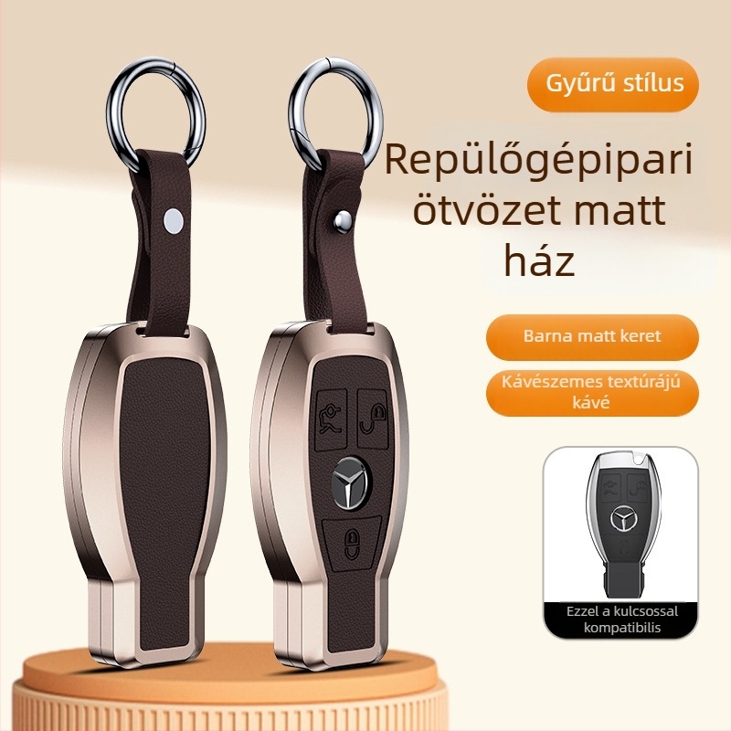 Mercedes-Benz kulcstok alumínium ötvözetből, üzleti stílus, testreszabható; kompatibilis a C200L/C260L, S400L/S450L, E300L kulcsokkal.