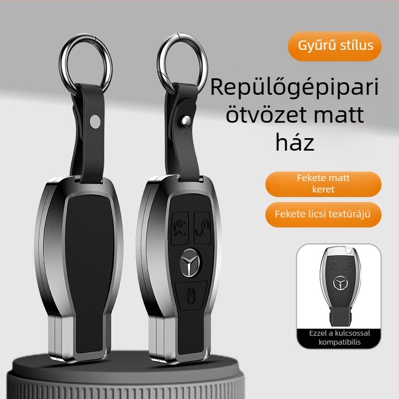 Mercedes-Benz kulcstok alumínium ötvözetből, üzleti stílus, testreszabható; kompatibilis a C200L/C260L, S400L/S450L, E300L kulcsokkal.