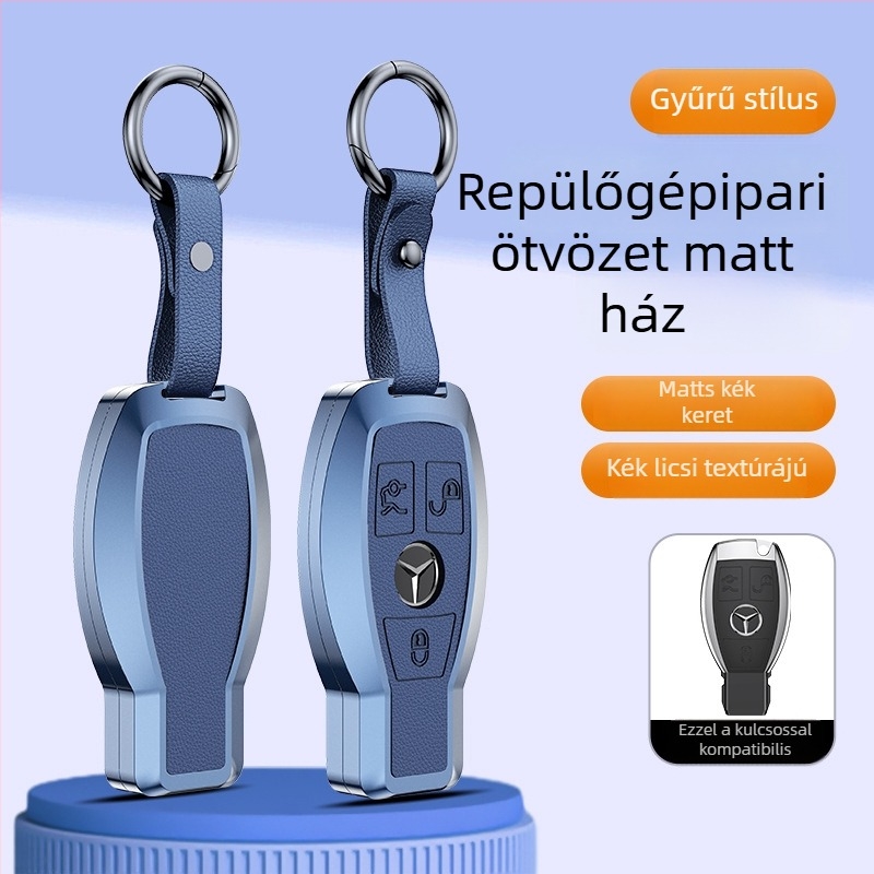 Mercedes-Benz kulcstok alumínium ötvözetből, üzleti stílus, testreszabható; kompatibilis a C200L/C260L, S400L/S450L, E300L kulcsokkal.