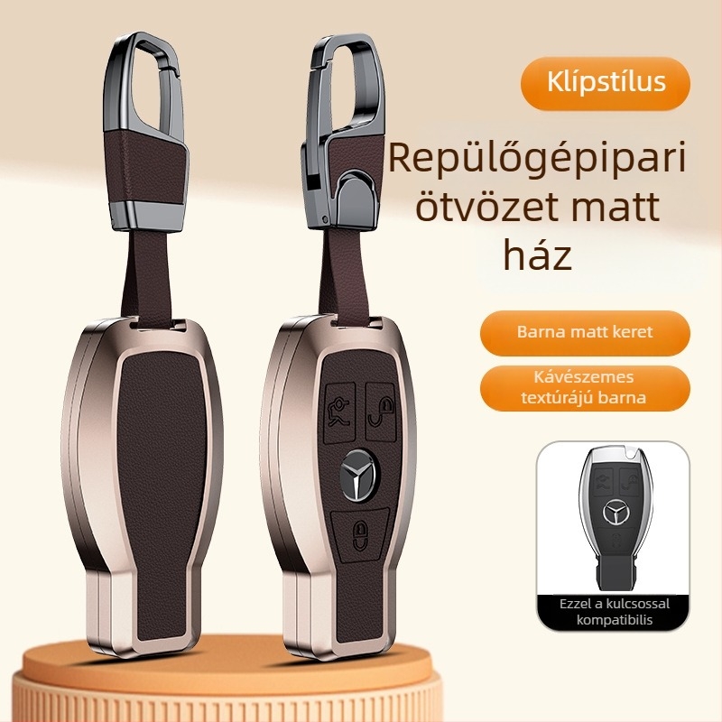 Mercedes-Benz kulcstok alumínium ötvözetből, üzleti stílus, testreszabható; kompatibilis a C200L/C260L, S400L/S450L, E300L kulcsokkal.