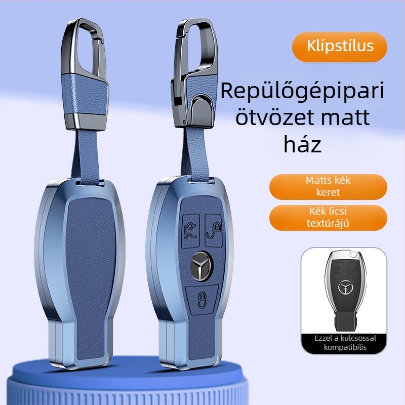 Mercedes-Benz kulcstok alumínium ötvözetből, üzleti stílus, testreszabható; kompatibilis a C200L/C260L, S400L/S450L, E300L kulcsokkal.