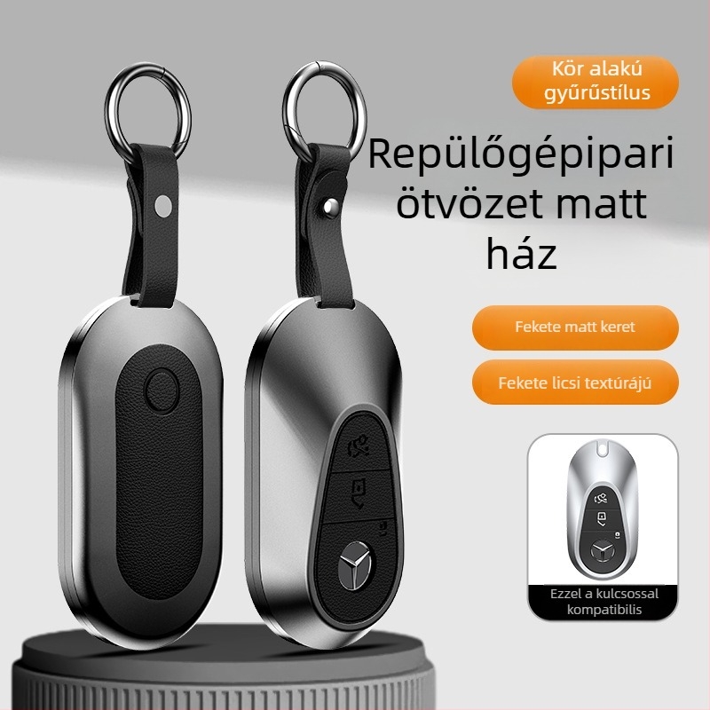 Mercedes-Benz kulcstok alumínium ötvözetből, üzleti stílus, testreszabható; kompatibilis a C200L/C260L, S400L/S450L, E300L kulcsokkal.