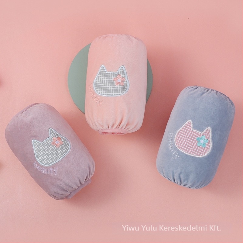 Gyerekeknek készült ruhára való ujjvédők – karikatúra mintával, meleg és szennyeződés elleni, velúr anyag, hímzett