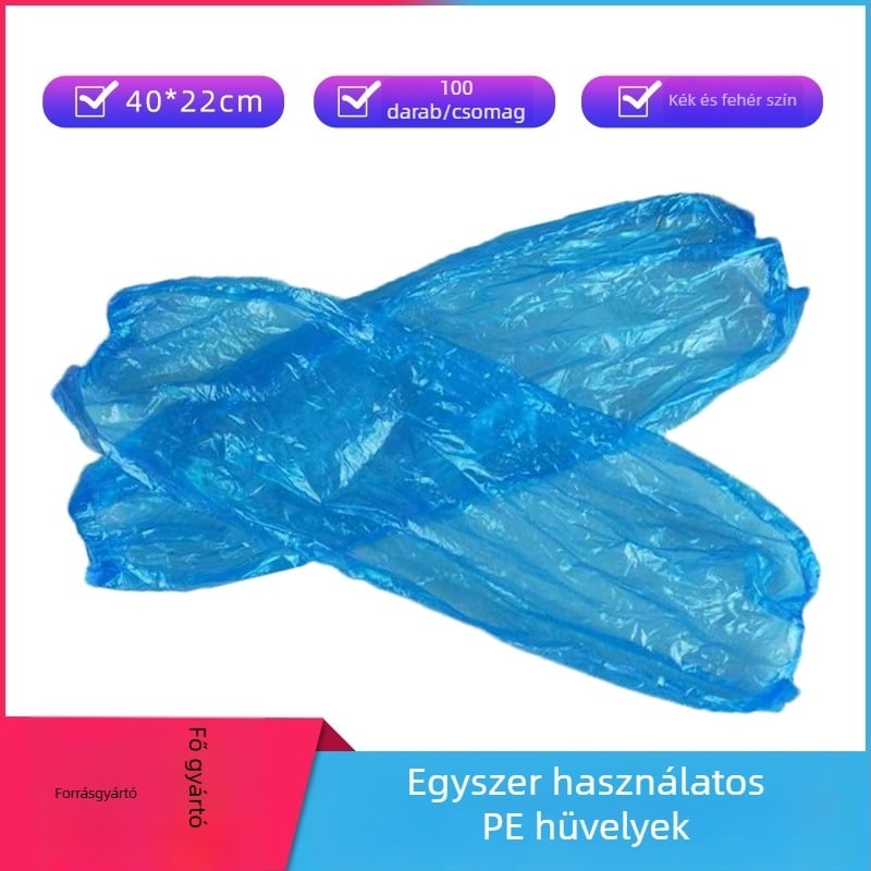 Egyszer használatos PE ujjvédő huzat — szennyeződés elleni védelem, PE anyag, egyszínű mintázat, modern stílus