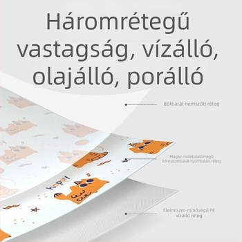 Egyszer használatos gyerekeknek készült oversleeves, porvédő, textileanyag, univerzális illeszkedés, egyszínű minta