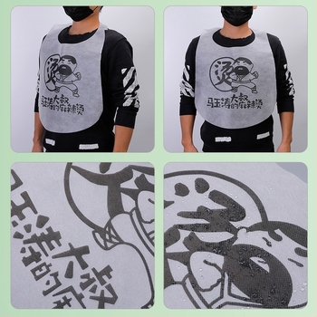 Nem szőtt anyagból készült, ujj nélküli kötény, mintás, több színű dizájnnal, felnőtteknek és gyerekeknek