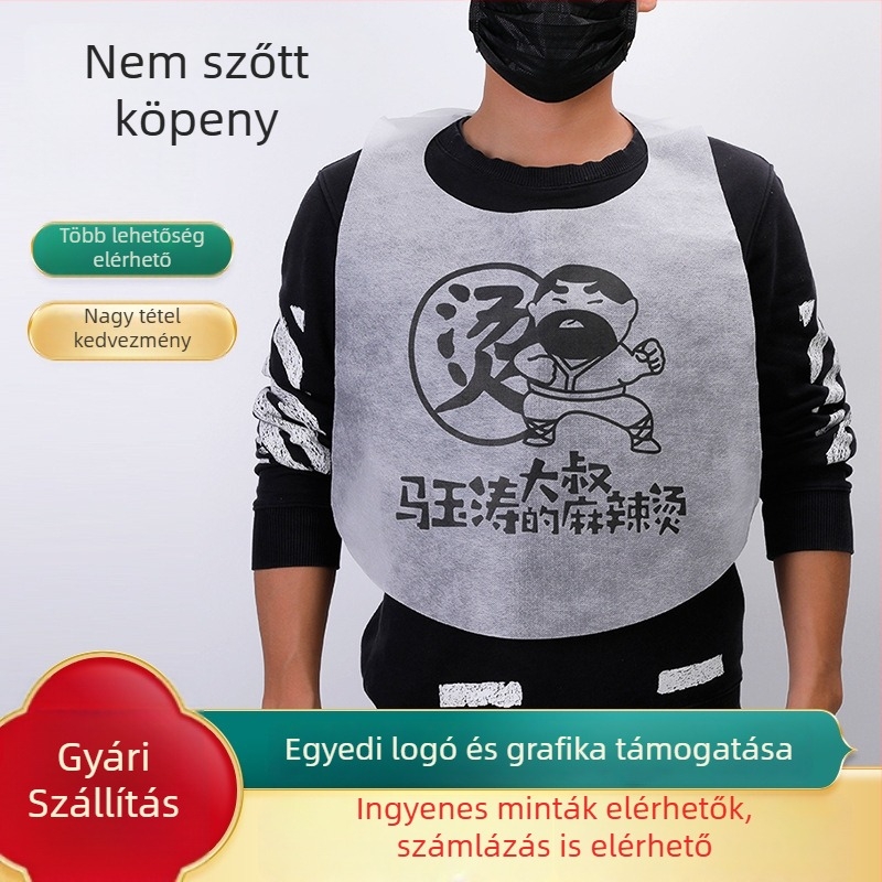 Nem szőtt anyagból készült, ujj nélküli kötény, mintás, több színű dizájnnal, felnőtteknek és gyerekeknek