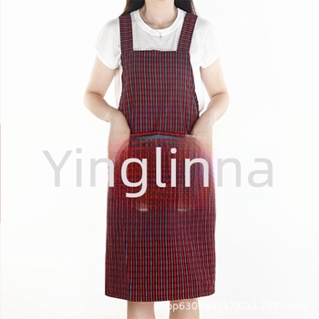 Koreai stílusú, ujjatlan kötény, pamut-len anyagból, szennyeződés elleni védelemmel, konyhai munkaruházat