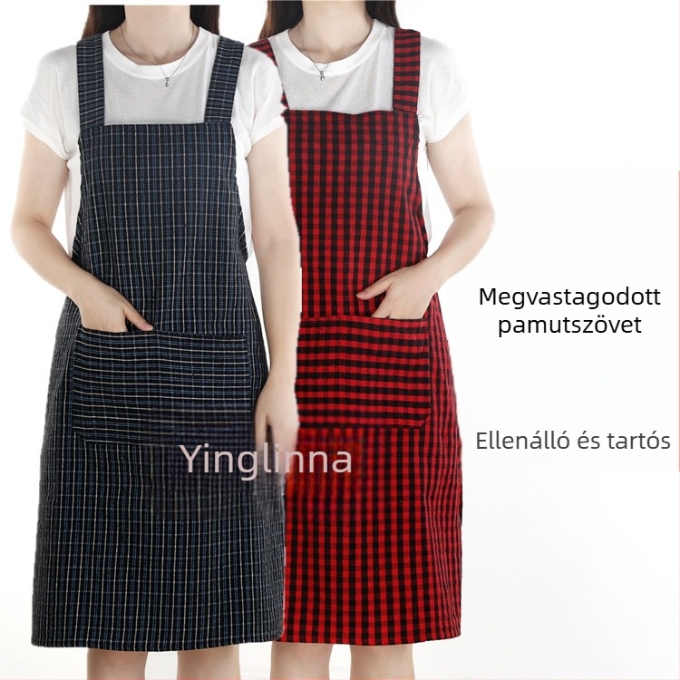 Koreai stílusú, ujjatlan kötény, pamut-len anyagból, szennyeződés elleni védelemmel, konyhai munkaruházat