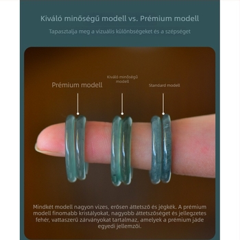 Kék víz jade gyűrű, jég-típusú, sima sávos gyűrű, uniszex, A-osztályú jade