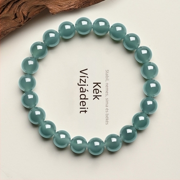 Jade karkötő jégviasz jade golyógyöngyökkel, polírozott felület, etnikus uniszex stílus
