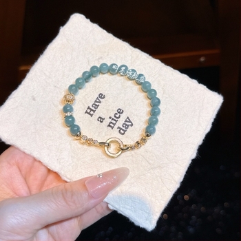 Jáde karkötő, kézzel kötött, női etnikus stílus, geometriai forma, eredet: Lianyungang