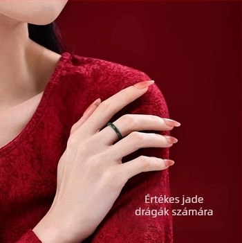 Nefrit gyűrű — kézzel készített, uniszex, geometriai forma