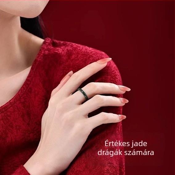 Nefrit gyűrű — kézzel készített, uniszex, geometriai forma