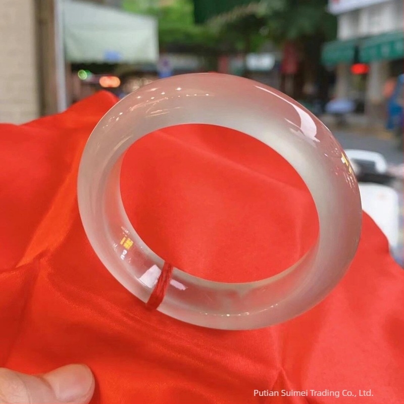 Természetes achát- és chalcedon karkötő, polírozott felülettel, divatos kézrevaló ékszer