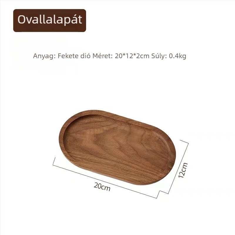Japán stílusú ovális fa tálca, tömörfa, modern minimalista stílus, kézzel rajzolt felület, nyomtatott logó, testre szabható