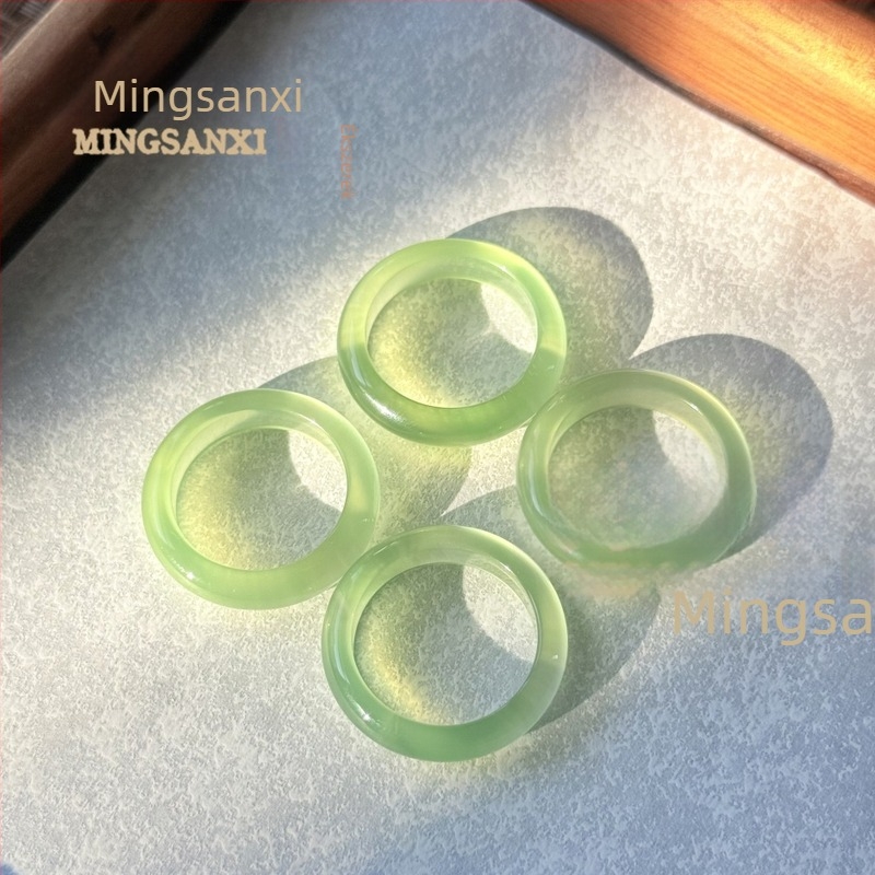 Egyszerű körgyűrű - polírozott felület, Henan eredet, Uniszex kéz ékszer, Természetes stílus