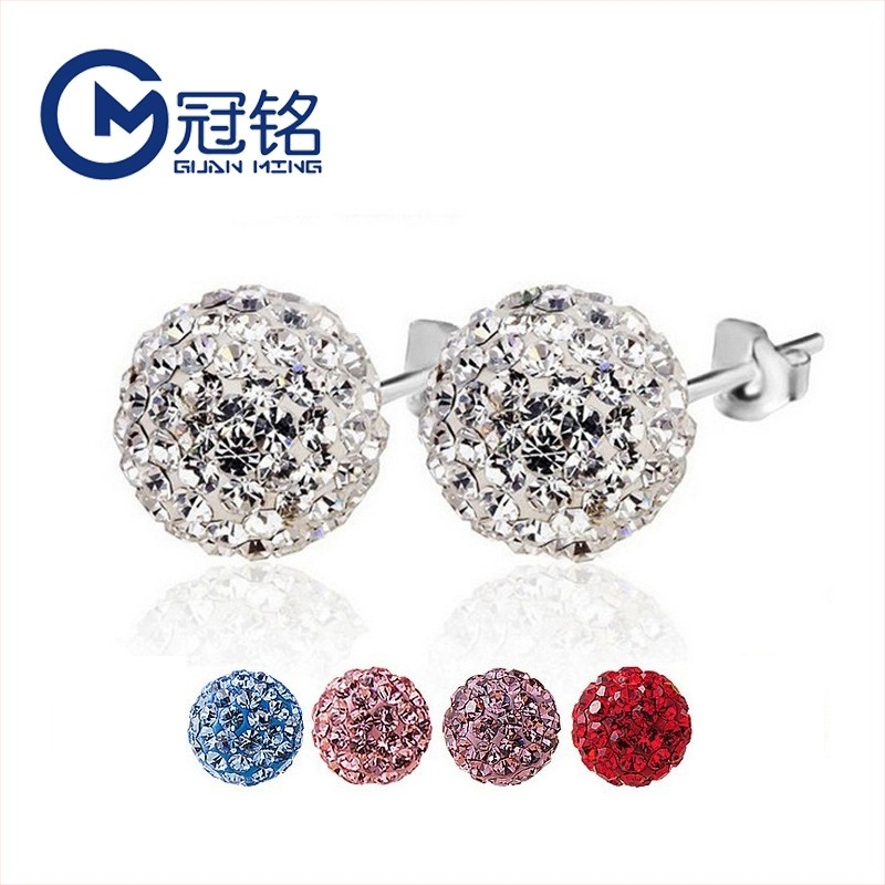 S925 ezüst fülbevaló teljes gyémánt díszítéssel, Shamballa Geometriai design, nőknek